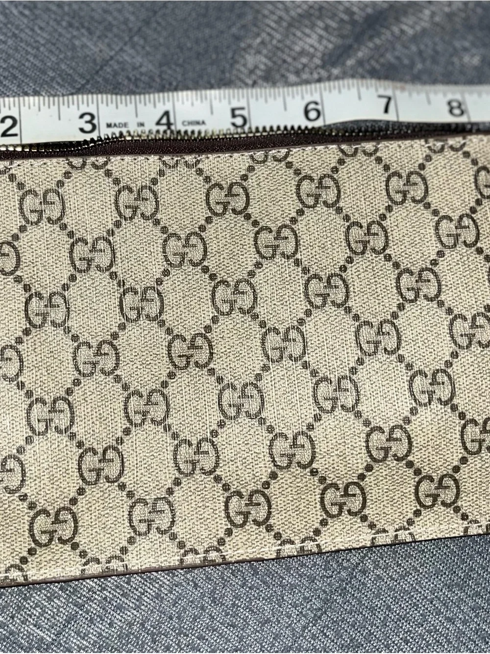 Vintage GG Monogram Zipper Clutch - Flat Canvas Travel Pouch